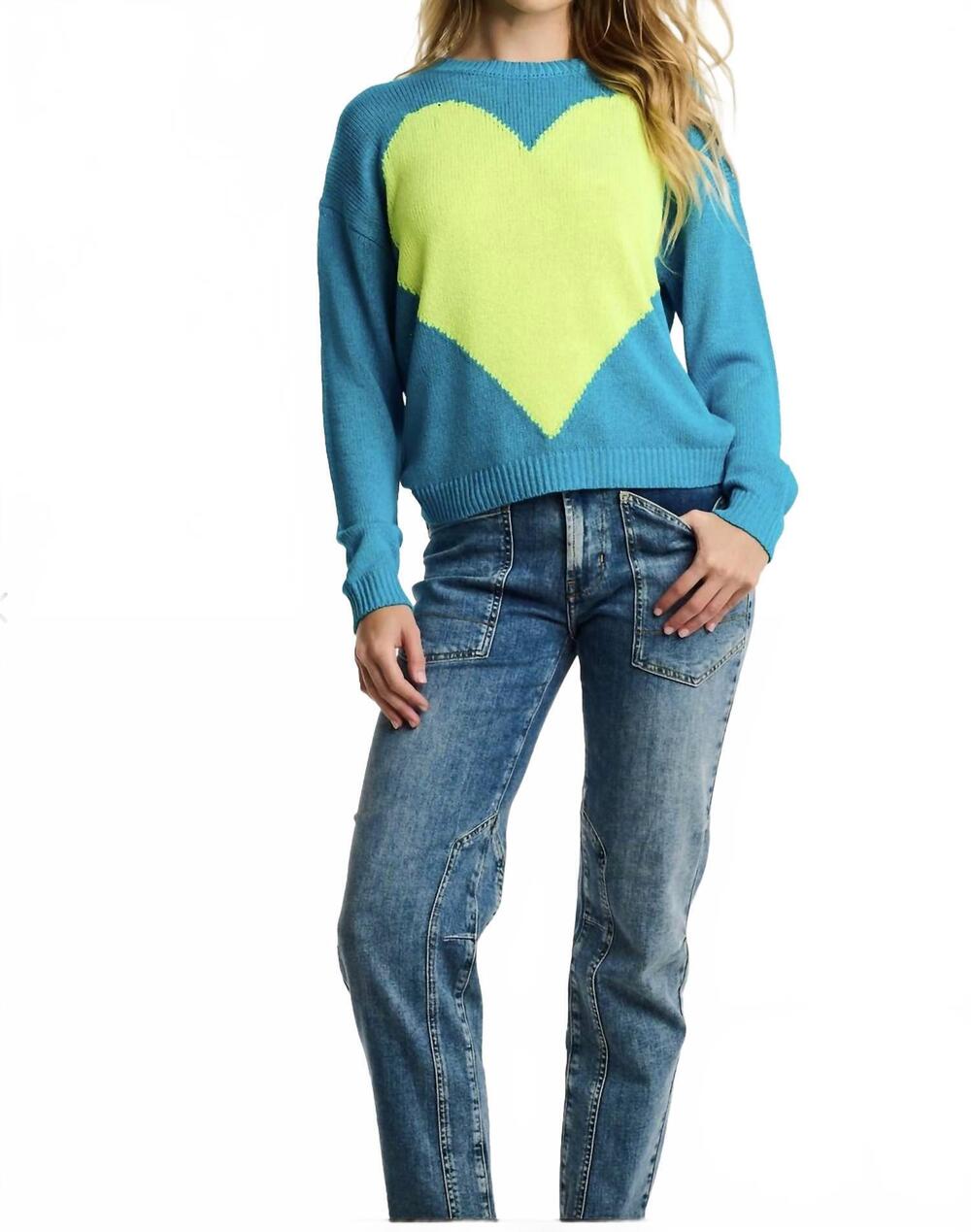NEW LISA TODD amore mio sweater in neon blue